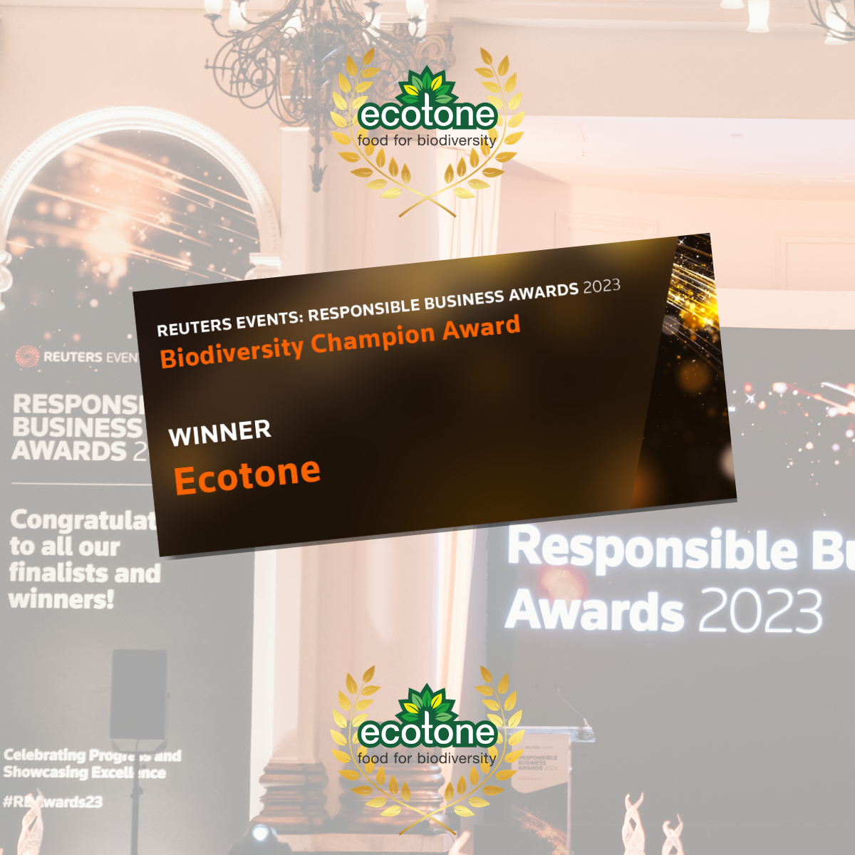 Ecotone, winner of the Biodiversity Champion Responsible Business Awards!